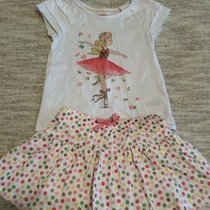 Tommy Bahama Kids Ballerina Set - White and Pink shirt and skirt 5/6